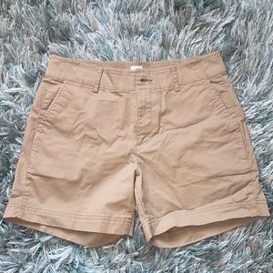 Women’s Khaki colored jean shorts from Gap